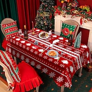 Christmas Tablecloth Rectangular, Xmas Decor Table Cloth Wrinkle Free, Winter Christmas Decor Table Cover for Dining, Patry, Family Lightinthebox