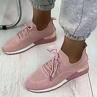 Women's Trainers Athletic Shoes Flat Heel Round Toe Elastic Fabric Solid Colored White Black Pink miniinthebox Women's Trainers Athletic Shoes Flat Heel Round Toe Elastic Fabric Solid Colored White Black Pink miniinthebox