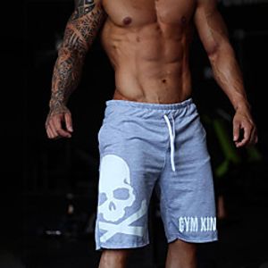 Men's Casual  Sporty Athleisure Breathable Sports Daily Beach Chinos Shorts Pants Skull Letter Short Drawstring Elastic Waist Black Red Gray Lightinthebox