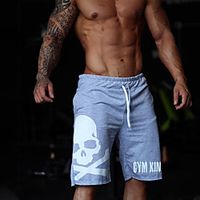 Men's Casual  Sporty Athleisure Breathable Sports Daily Beach Chinos Shorts Pants Skull Letter Short Drawstring Elastic Waist Black Red Gray Lightinthebox - thumbnail