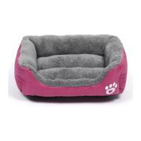 Nutrapet Grizzly Square Dog Bed Wine Red Extra Large - 80 x 60 cm - thumbnail