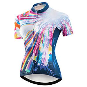 21Grams Women's Short Sleeve Cycling Jersey Summer Spandex Polyester Blue Stars Bike Jersey Top Mountain Bike MTB Road Bike Cycling Quick Dry Moisture Wicking Breathable Sports Clothing Apparel Lightinthebox
