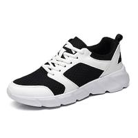 Men's Sneakers Retro Plus Size Walking Casual Daily Leather Comfortable Booties / Ankle Boots Loafer Black White Spring Fall Lightinthebox