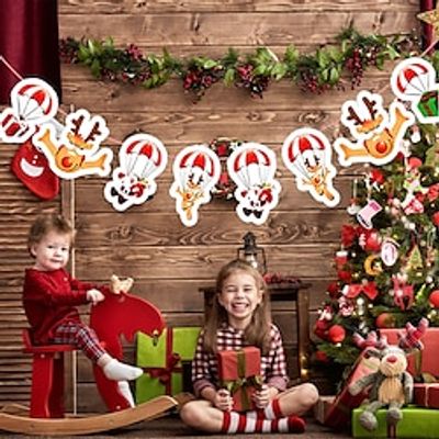 Christmas Decorations Paper Holiday Banners Pull Flags Cartoon Bunting Pull Flowers Christmas Holiday Party Decorations Lightinthebox