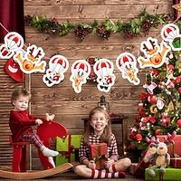Christmas Decorations Paper Holiday Banners Pull Flags Cartoon Bunting Pull Flowers Christmas Holiday Party Decorations Lightinthebox - thumbnail