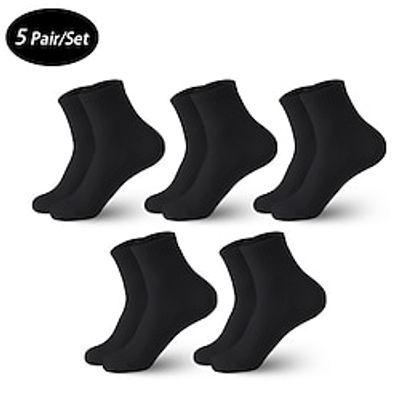 Men's 5 Pack Multi Packs Socks Ankle Socks Running Socks Casual Socks Black White Color Plain Sports Outdoor Casual Daily Basic Medium Spring Fall Fashion Lightinthebox