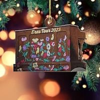 The Eras Tour 2023 Ornament | Surprise Song Piano Ornament | Eras Tour 2023 Custom Wood Ornament | Custom Eras Tour Ornament | Floral Piano Ornament, Christmas Ornament Xmas Gift 10.19x7.36CM Lightinthebox - thumbnail