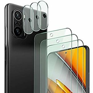 qhohq 3 pieces protective film for xiaomi poco f3 with 3 pieces camera protective film, tempered glass membrane, 9h hardness - hd - anti-scratch - bubble-free - easy to install Lightinthebox