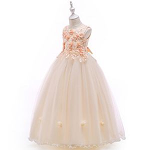 Princess Cosplay Costume Costume Girls' Movie Cosplay Christmas New Year's Golden Red Blue Dress Christmas Halloween Children's Day Polyester  Cotton Lightinthebox