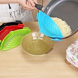 1PC Kitchen Drain Silicone Pot Side Vegetable Pouring Drain Household Filter Noodle Drain Lightinthebox