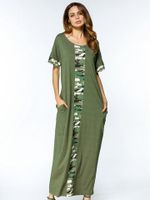 Camouflage Patchwork Maxi Dress