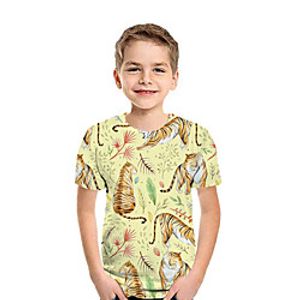 Kids Boys' T shirt Tee Short Sleeve Graphic Print Yellow Children Tops Summer Active Regular Fit 3-13 Years miniinthebox