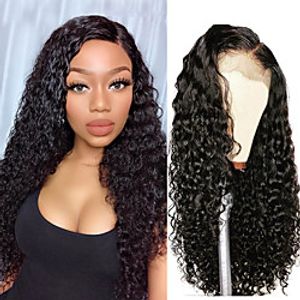 180 Density 13x4 Curly Lace Front Human Hair Wigs For Black Women Prepluck Glueless Malaysian Short Curly Human Hair Wigs miniinthebox