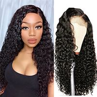 180 Density 13x4 Curly Lace Front Human Hair Wigs For Black Women Prepluck Glueless Malaysian Short Curly Human Hair Wigs miniinthebox - thumbnail
