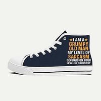 Men's Sneakers Casual Shoes Print Shoes Plus Size Classic Casual Outdoor Daily Canvas Lace-up Dark Grey Army Green Navy Blue Lightinthebox - thumbnail