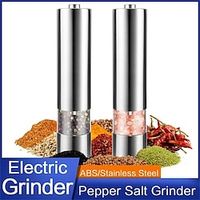 NEW Electric Pepper Salt Grinder Stainless Steel Automatic Herb Spice Muller Adjustable Coarseness Mill Spice Stonego Gadget Kitchen Accessories 1PC Lightinthebox - thumbnail