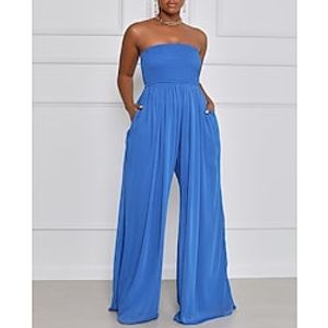Jumpsuits Party Dresses Rompers Dress Holiday Floor Length Sleeveless Strapless Chiffon with Pleats 2023 Lightinthebox