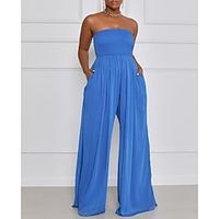 Jumpsuits Party Dresses Rompers Dress Holiday Floor Length Sleeveless Strapless Chiffon with Pleats 2023 Lightinthebox - thumbnail