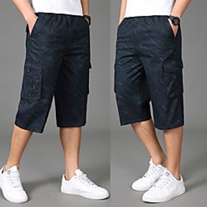 Men's Cargo Shorts Hiking Shorts Stripes Summer Outdoor Loose Ripstop Quick Dry Multi Pockets Breathable Cotton Below Knee Capri Pants Bottoms Army Green Black Light Grey Work Hunting Fishing XL XXL Lightinthebox