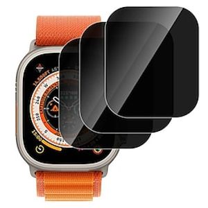 3 Pack Watch Privacy Screen Protector Compatible with Apple Watch Ultra 49mm Max Coverage Touch Sensitive Bubble Free Tempered Glass Watch Accessories miniinthebox