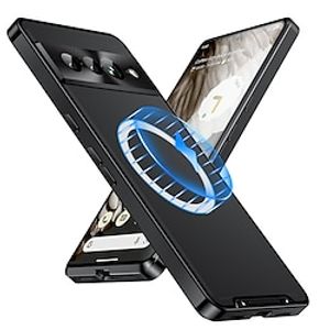 Phone Case For Google Pixel Back Cover Magnetic Adsorption Pixel 7 Pixel 7 Pro Portable Translucent Ultra-thin Solid Colored PC Metal miniinthebox