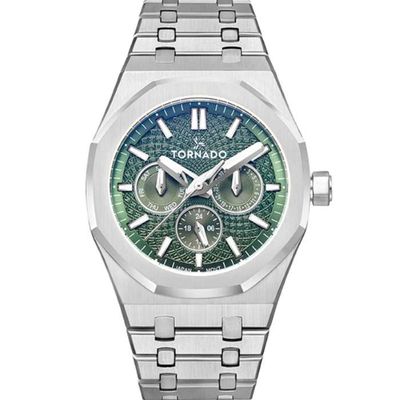 Tornado Aurora Men's Multi Function Display Watch And High Quality Solid Stainless Steel Brushed Bracelet Strap, Silver - T23104-SBSH Tornado Aurora Men's Multi Function Display Watch And High Quality Solid Stainless Steel Brushed Bracelet Strap, Silver - T23104-SBSH