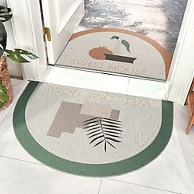 Morandi Style Semi Circular Household Floor Mat Minimalist Bathroom Silk Ring Floor Mat Can Be Cut Pvc Entrance Stain Resistant Mat Lightinthebox