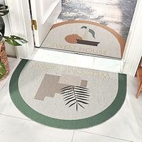 Morandi Style Semi Circular Household Floor Mat Minimalist Bathroom Silk Ring Floor Mat Can Be Cut Pvc Entrance Stain Resistant Mat Lightinthebox - thumbnail