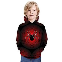 Kids Boys' Hoodie  Sweatshirt Long Sleeve Graphic Animal Unisex Print Red Children Tops Summer Active Christmas Regular Fit 3-13 Years miniinthebox - thumbnail