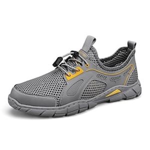 Men's Shoes Loafers  Slip-Ons Plus Size Flyknit Shoes Casual Outdoor Daily Walking Shoes Upstream Shoes Mesh Breathable Almond Black Gray Summer Spring Lightinthebox