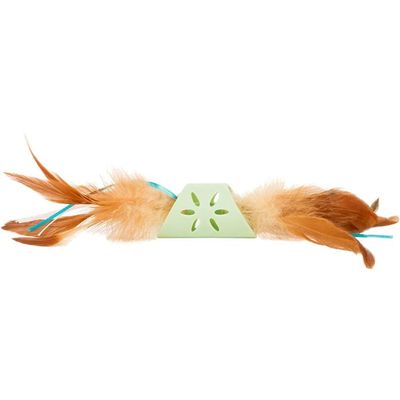 Smartykat® Flutter Roller™ Rolling Wheelie With Feathers & Ribbon Cat Chase Toy Smartykat® Flutter Roller™ Rolling Wheelie With Feathers & Ribbon Cat Chase Toy