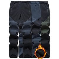 Men's Hiking Pants Trousers Fleece Lined Pants Softshell Pants Winter Outdoor Thermal Warm Windproof Water Resistant Multi Pockets Pants  Trousers Bottoms Elastic Waist Zipper Pocket Army Green Grey Lightinthebox - thumbnail