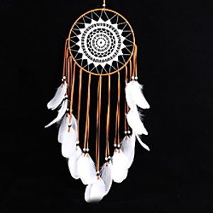 Boho Dream Catcher Handmade Gift Wall Hanging Decor Art Ornament Craft Fur Feather Bead for Kids Bedroom Wedding Festival 6520cm miniinthebox