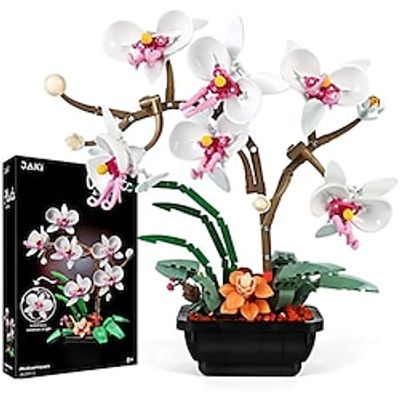 Flowers Orchid Building blocks Kit bonsai Botanical home Decor Home Office Artificial Floral Bonsai Gift Set for AdultsKids mother day for her Lightinthebox