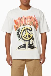 Peace Guy Flame Arc T-shirt in Cotton