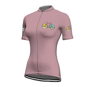 21Grams Women's Cycling Jersey Short Sleeve Bike Top with 3 Rear Pockets Mountain Bike MTB Road Bike Cycling Breathable Quick Dry Moisture Wicking White Green Yellow Graphic Patterned Spandex miniinthebox