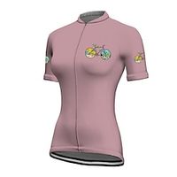 21Grams Women's Cycling Jersey Short Sleeve Bike Top with 3 Rear Pockets Mountain Bike MTB Road Bike Cycling Breathable Quick Dry Moisture Wicking White Green Yellow Graphic Patterned Spandex miniinthebox - thumbnail