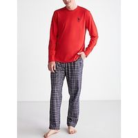 Men's Loungewear Sleepwear Pajama Set Pajama Top and Pant 2 Pieces Plaid Stylish Casual Comfort Home Daily Bed Polyester Comfort Soft Crew Neck Long Sleeve T shirt Tee Pant Drawstring Elastic Waist Lightinthebox - thumbnail