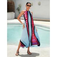 Women's Halter Neck Dress Satin Maxi Maxi Dress Rainbow Sleeveless Contrast Color Color Block Summer Halter Neck Vacation XS S M