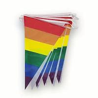 10pc 7.8711.81inch Rainbow Pull Flag Celebration Gay String Flag LGBT Hanging Flag Triangle Flag String PE Pull Flag Event Party Decoration Lightinthebox