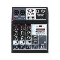 Audio mixer 4 Channel Professional Audio MixingConsole With USB Recording 48V Phantom Power Monitor Path Lightinthebox