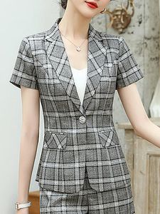 Fashion short sleeve fold-over collar Blazer