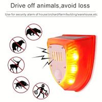 Solar-Powered Animal Repellent Alarm with Dog Barking Gunfire andSOS Light - Waterproof and Rechargeable! Lightinthebox