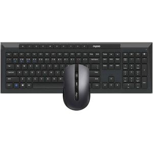 Rapoo 8210M Combo Mouse & Keyboard, Multi-Mode Connectivity, Up to Bluetooth 4.0 & 2.4GHz Dongle, Spill-resistant Keyboard, Adjustable 1600 DPI, Optical Sensor