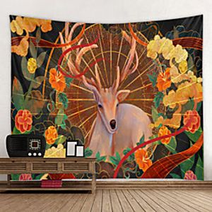 Wall Tapestry Wall Hanging Art Deco Blanket Curtain Hanging at Home Bedroom Living Room Decoration Mural Deer Lightinthebox