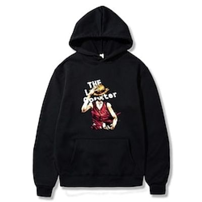 Inspired by One Piece Monkey D. Luffy Hoodie Cartoon Manga Anime Front Pocket Graphic Hoodie For Men's Women's Unisex Adults' Hot Stamping 100% Polyester Street Daily Lightinthebox