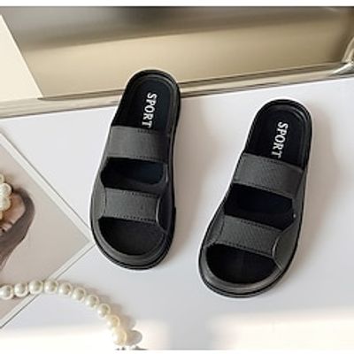 Women's Slippers House Slippers Outdoor Slippers Beach Slippers Flat Heel Round Toe Open Toe Elegant Casual Daily Office Walking Shoes PVC Loafer Spring Summer Solid Colored White Black Lightinthebox Women's Slippers House Slippers Outdoor Slippers Beach Slippers Flat Heel Round Toe Open Toe Elegant Casual Daily Office Walking Shoes PVC Loafer Spring Summer Solid Colored White Black Lightinthebox