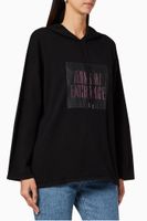 Square Logo Cotton Hoodie Square Logo Cotton Hoodie