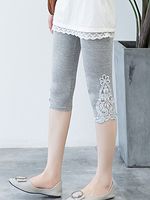 Lace Panel Stretch Slim Pants