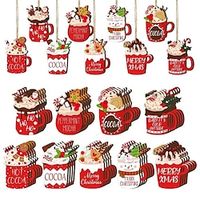 18pcs Wooden Christmas Red Cocoa Cups And Colorful Desserts Theme Party Gathering Holiday Tree Hanging Celebration Home Decorations Christmas Tree Decor Christmas Decor Christmas Tree Ornament Decor Christmas Decorations 2023 Lightinthebox - thumbnail